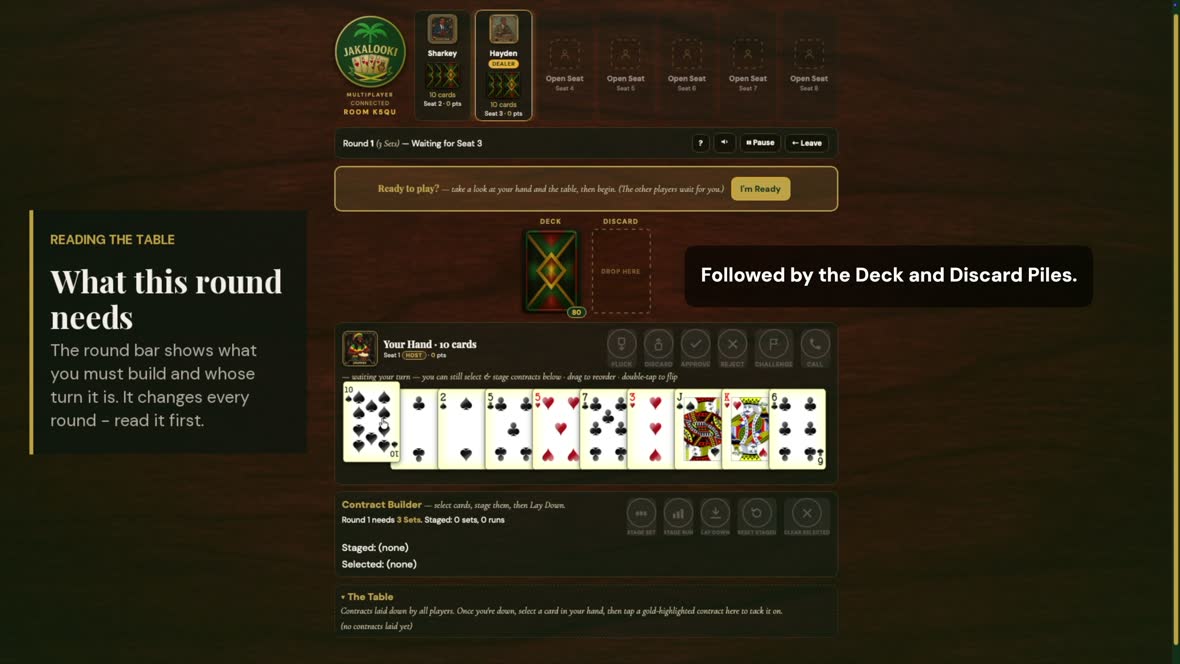 The deck and discard piles