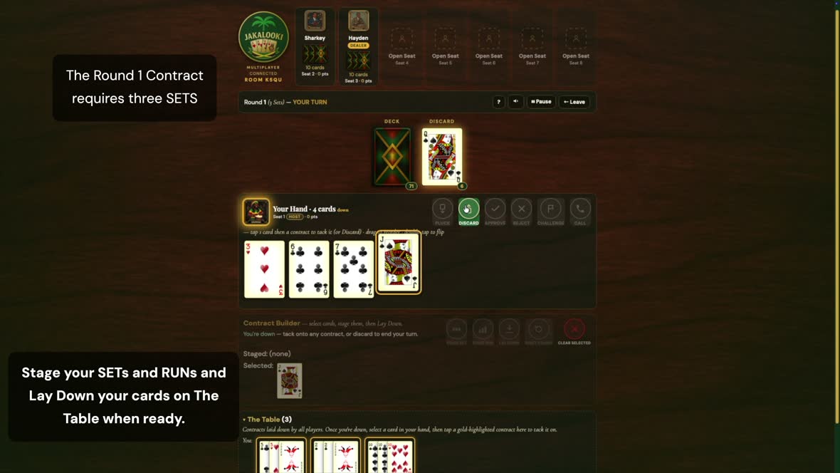 The action buttons in their active and inactive states